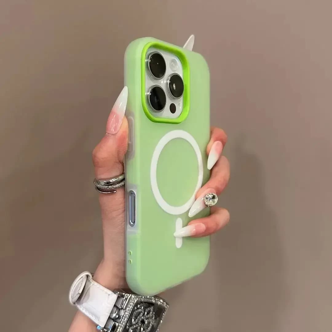 Coque de luxe couleur bonbon 2 en 1 pour Magsafe, pour iPhone 16 15 14 13 12 17 Pro Max Plus, charge