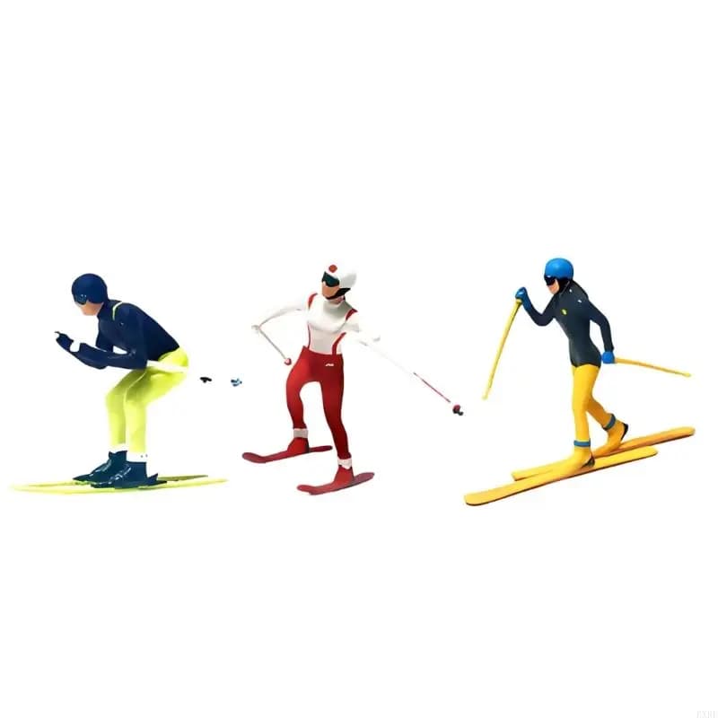 Modèle figurine ski réaliste pour les affichages architecturaux, accessoires échelle 1:64, figurine 