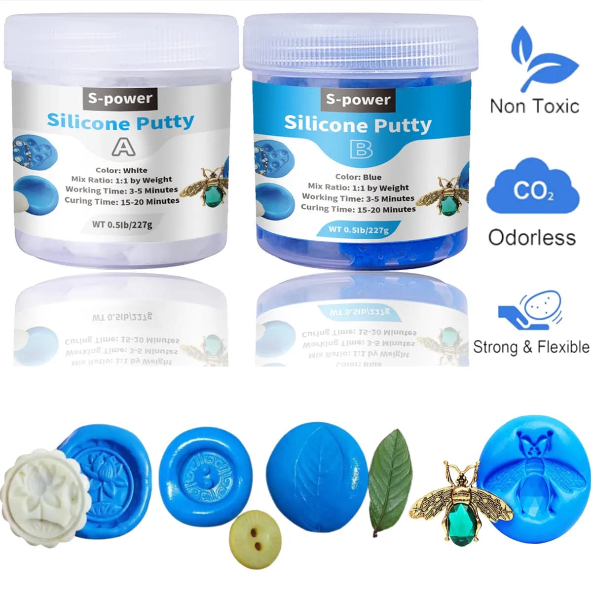 Mastic de moule en Silicone (Kit de 1 lb), composé de moulage, moules résistants à la chaleur pour m