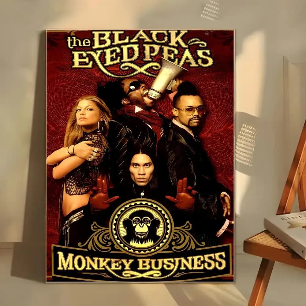 Affiche Hip Hop T-The B-Black Eyed Peas, autocollant artistique auto-adhésif en papier imperméable, 