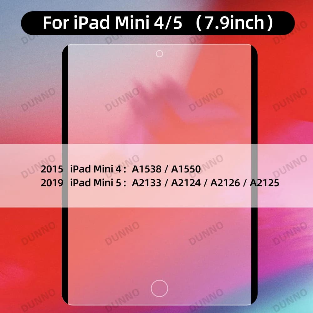 Film de protection d'écran pour iPad Air 11 pouces, 2024 Pro 11/12.9 Air 4 5 10/9/8/7e génération, A