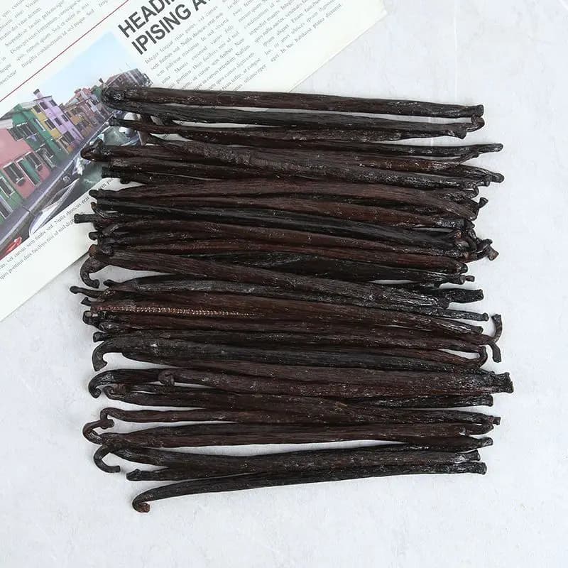 Gousses de vanille naturelles de 14-17 cm, gousses de vanille de Madagascar de haute qualité pour l'