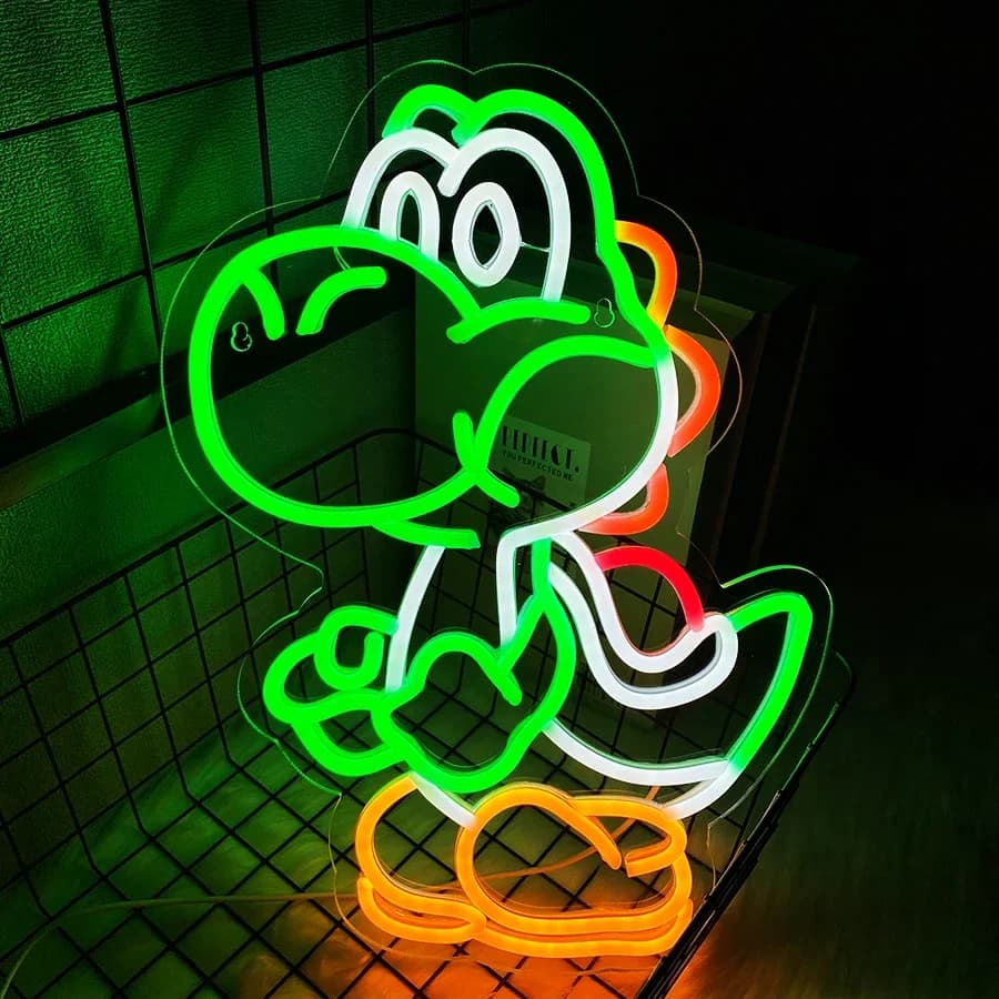 Enseigne au néon LED dinosaure, applique murale en acrylique de dessin animé mignon, utilisée pour l