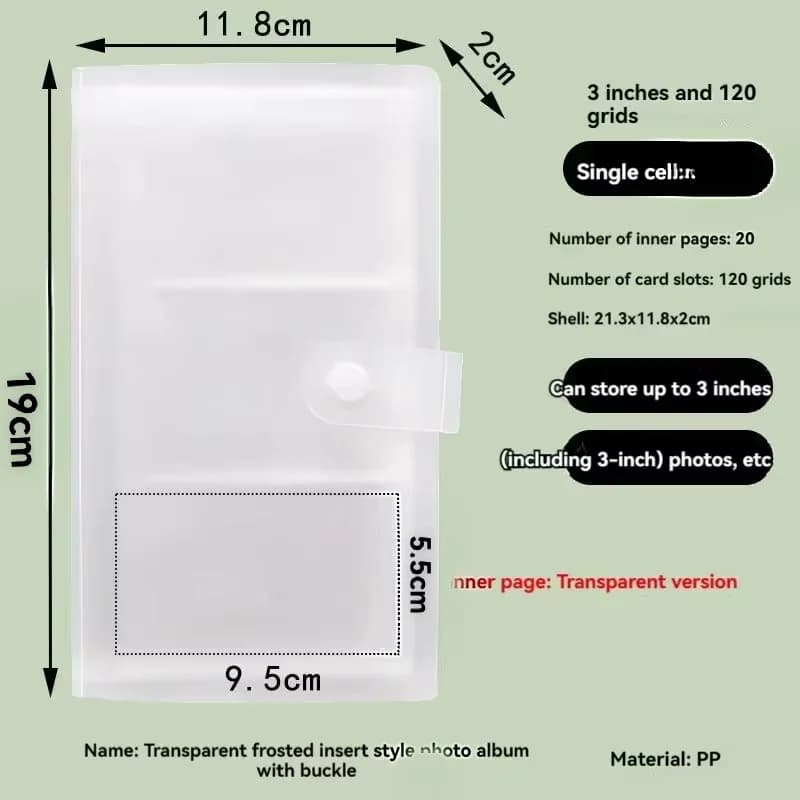 Contenu de l'album photo Polaroid 120/240 emplacements | Livre photo d'album Polaroid | Stockage