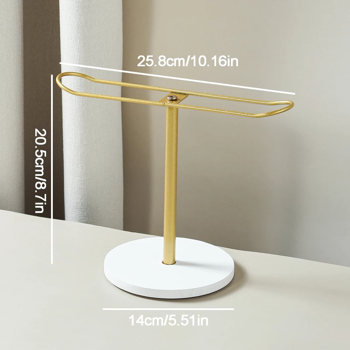 Porte-Barrettes & Bijoux en Métal Doré Luxe - Base en Bois avec Organisateur Démontable pour Bandeau