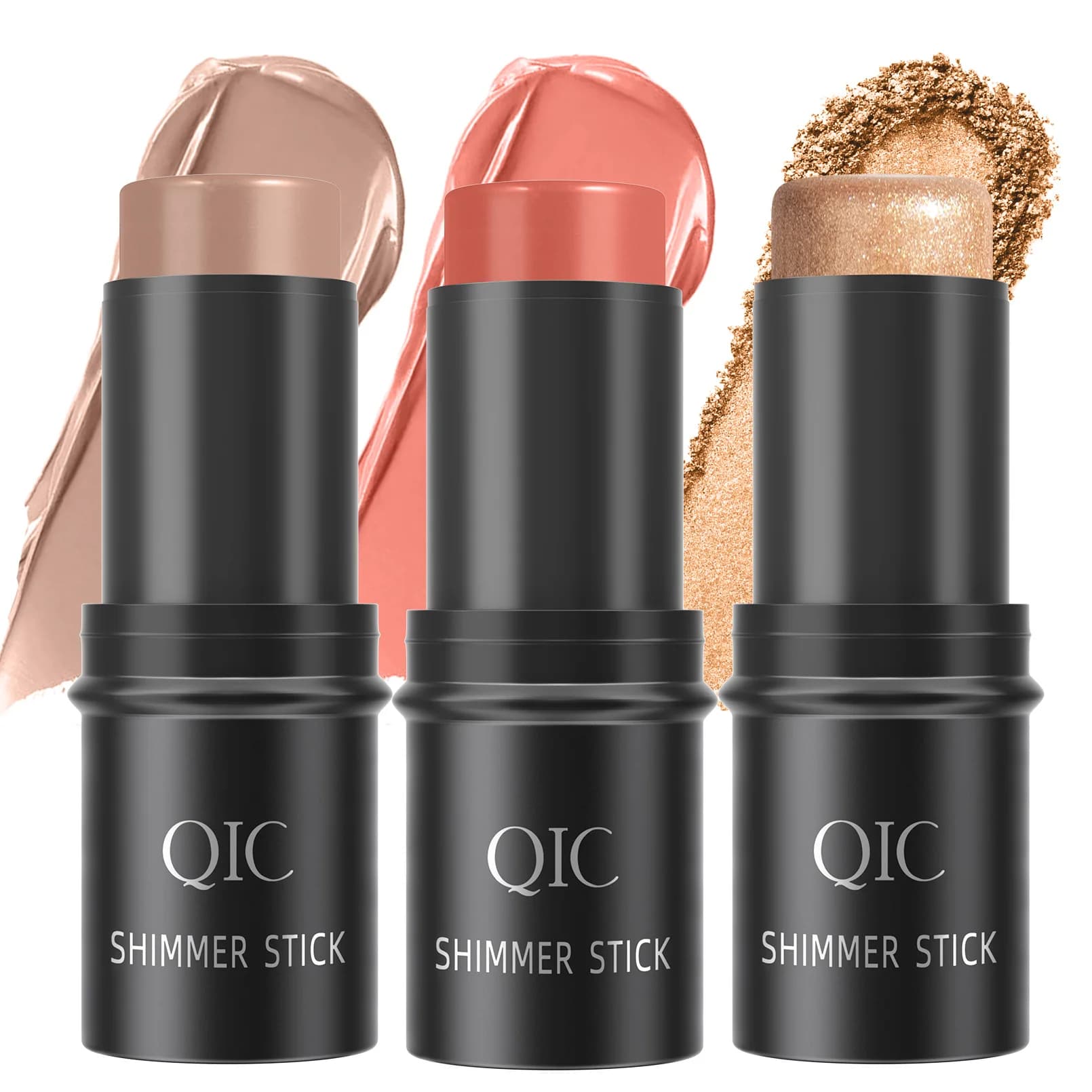 Ensemble de maquillage blush, highlighter et contouring, stick contouring scintillant, waterproof, l