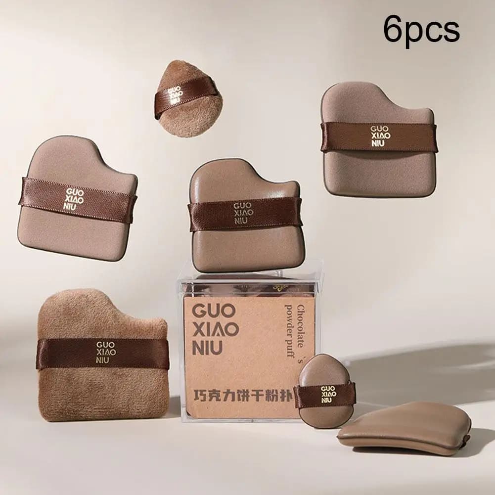 GUOXIAONIU – bouffantes de poudre de biscuit au chocolat, Mini bouffantes cosmétiques pour le pouce,