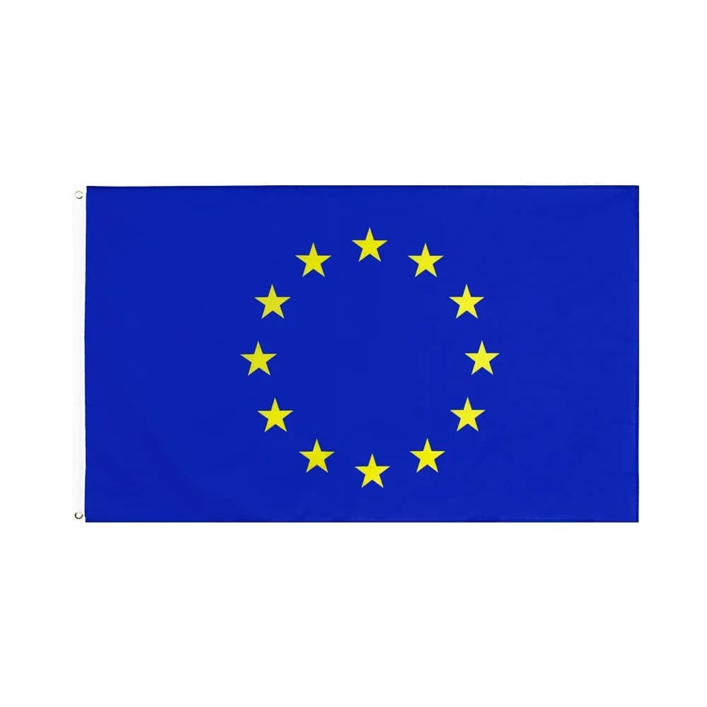 Drapeau de l'Union Européenne UE 90*150cm, Drapeau Européen en Super-Polyester, Drapeau du Conseil E