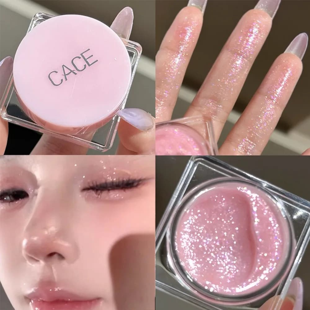 Poudre de fard à paupières Ultra-fine scintillante, maquillage imperméable longue durée en rose bleu