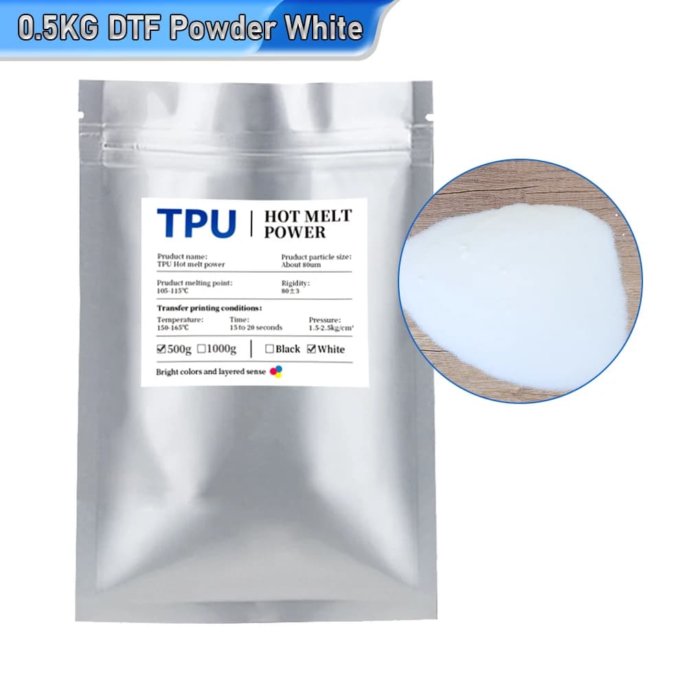 Poudre thermofusible pour imprimante DTF, 0.5kg, pour Film de transfert DTF, poudre de Poliamida DTF
