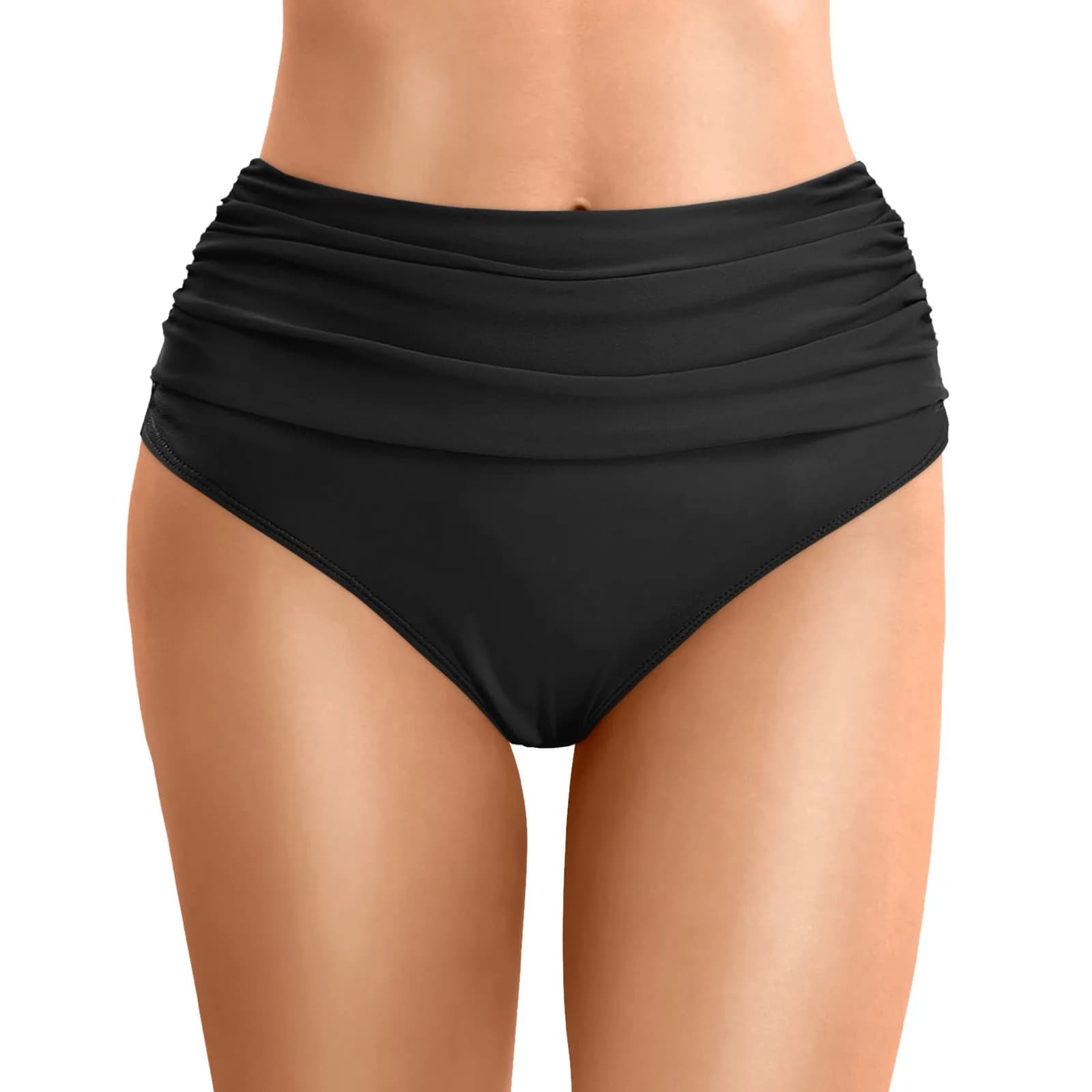 Femmes bas de Bikini couleur unie bas de natation slips taille moyenne maillot de bain culotte femme