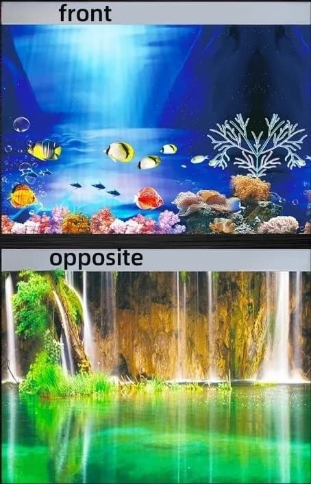 Autocollant 3D d'aquarium de fond, affiche de décoration d'aquarium, plantes d'océan, paysage Double
