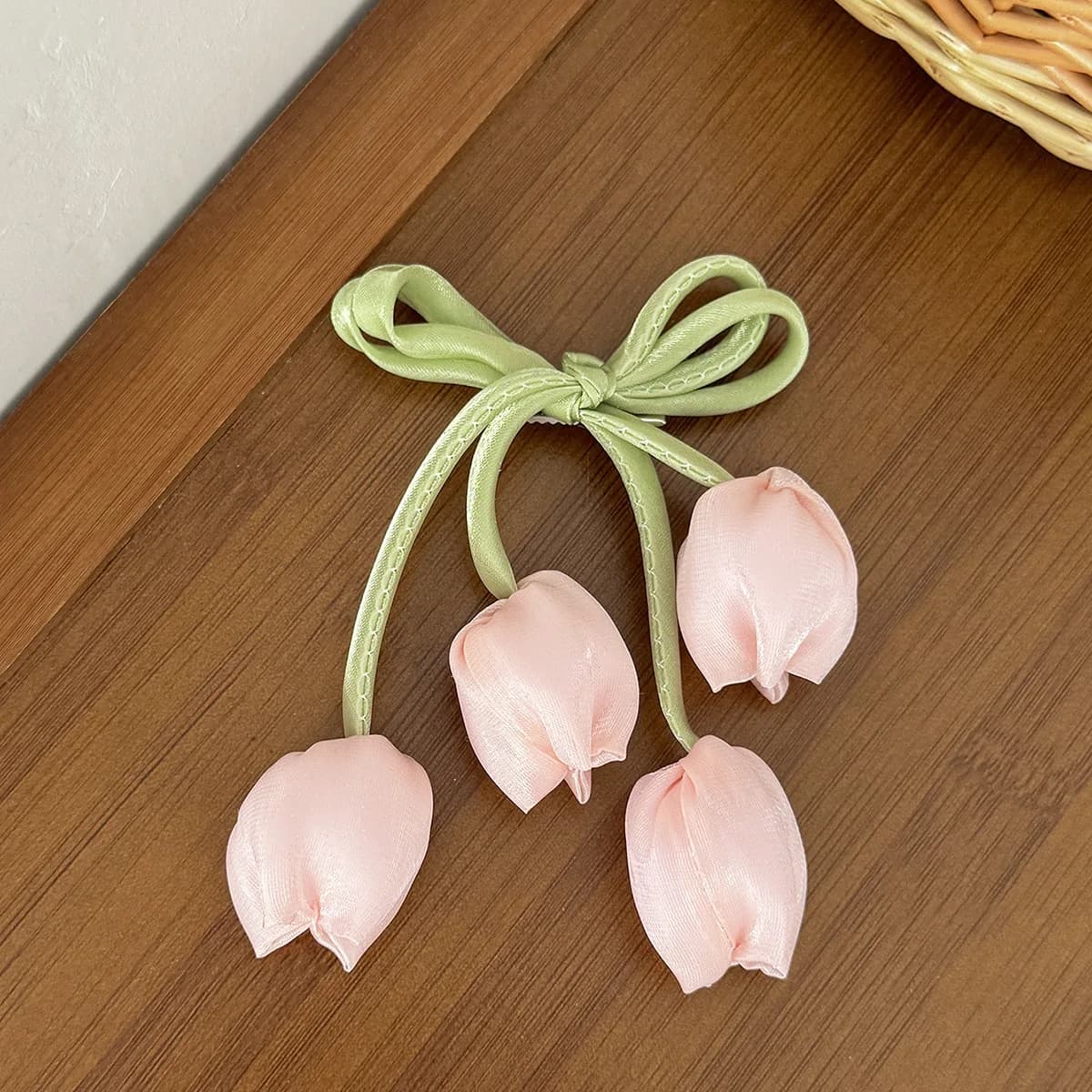 Pince à cheveux coréenne avec nœud en forme de tulipe pour filles, douce mode, pince à bec de canard