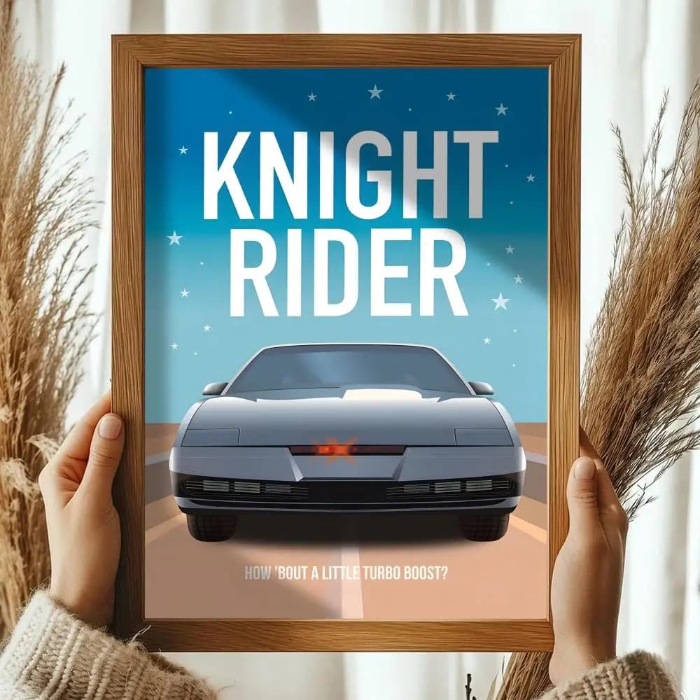 Affiche de la série télévisée Knight Rider, art HD, autocollant mural imperméable, décoration esthét