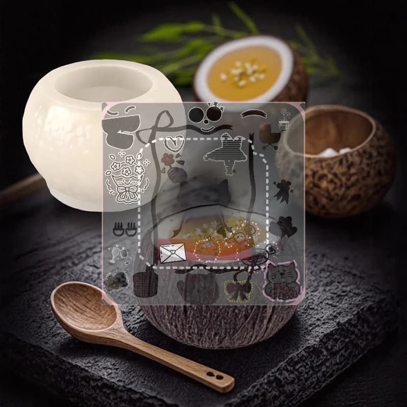 Moule en silicone 3D en forme de noix de coco pour gâteaux, mousses, desserts, chocolats, bougies d'
