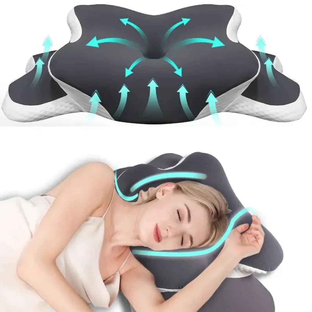 Oreiller en mousse à mémoire de forme, oreiller cervical, soulagement des douleurs cervicales, conto