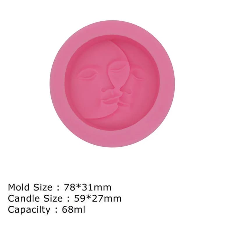 Moule à Fondant pour savon visage lune et soleil, fournitures de fabrication de bougies parfumées, o