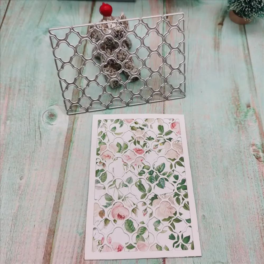 Plaque de fond de découpe de trèfle à quatre feuilles, matrices de découpe en métal pour Scrapbookin