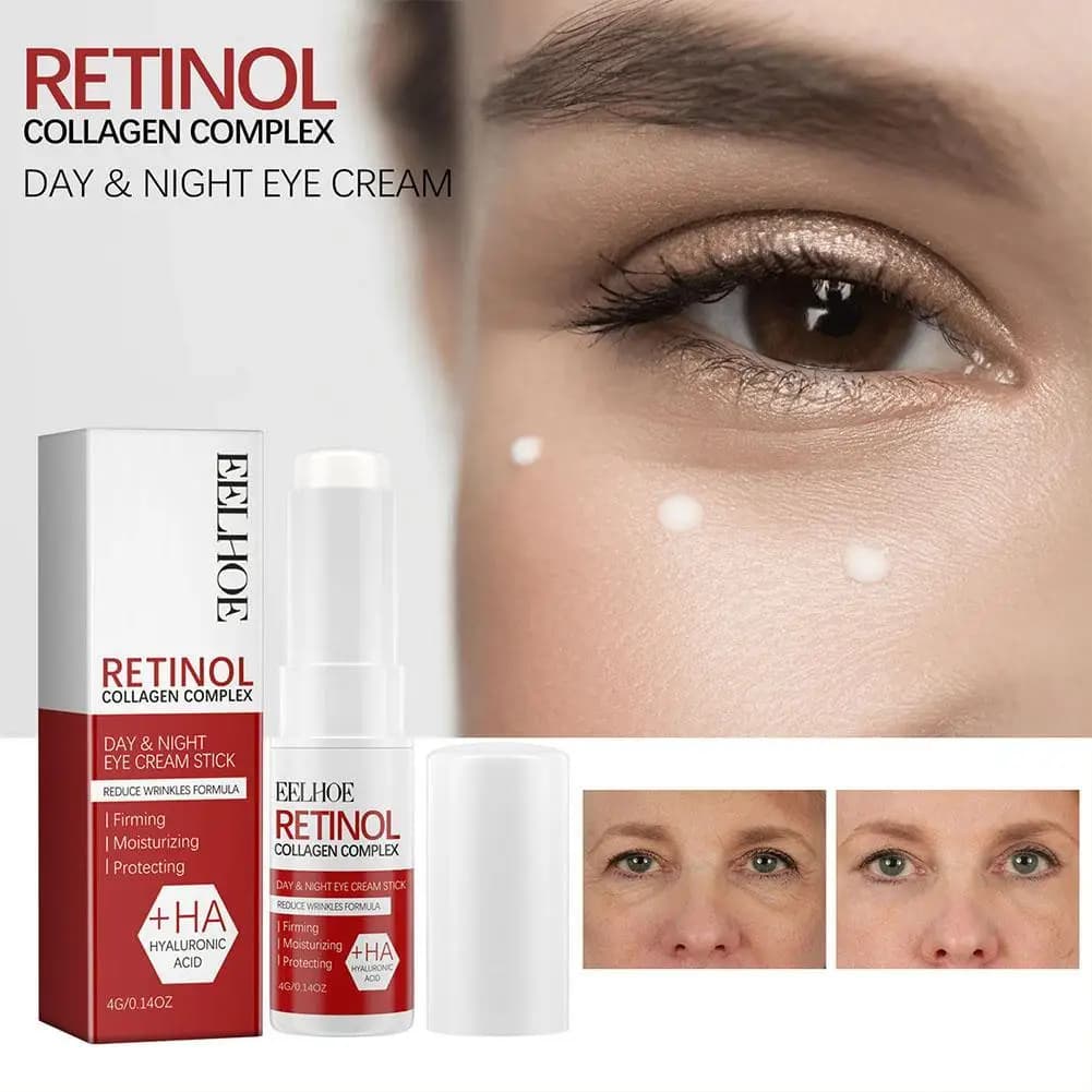 La barre de crème pour les yeux au rétinol réduit les ridules, les poches et les cernes, hydrate et 