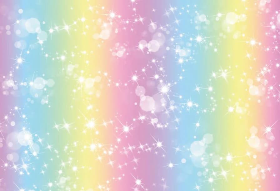 Ciel coloré arc-en-ciel nuage toile de fond paillettes étoiles ciel fond magique pour enfants filles