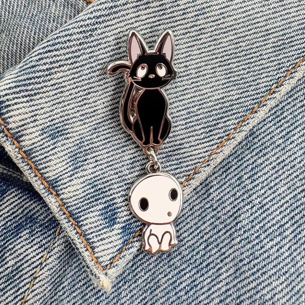 Kiki's Delivery Service Pet Cat Kiki Pin avec princesse Mononoke Kodama pendentif Badge Anime marcha