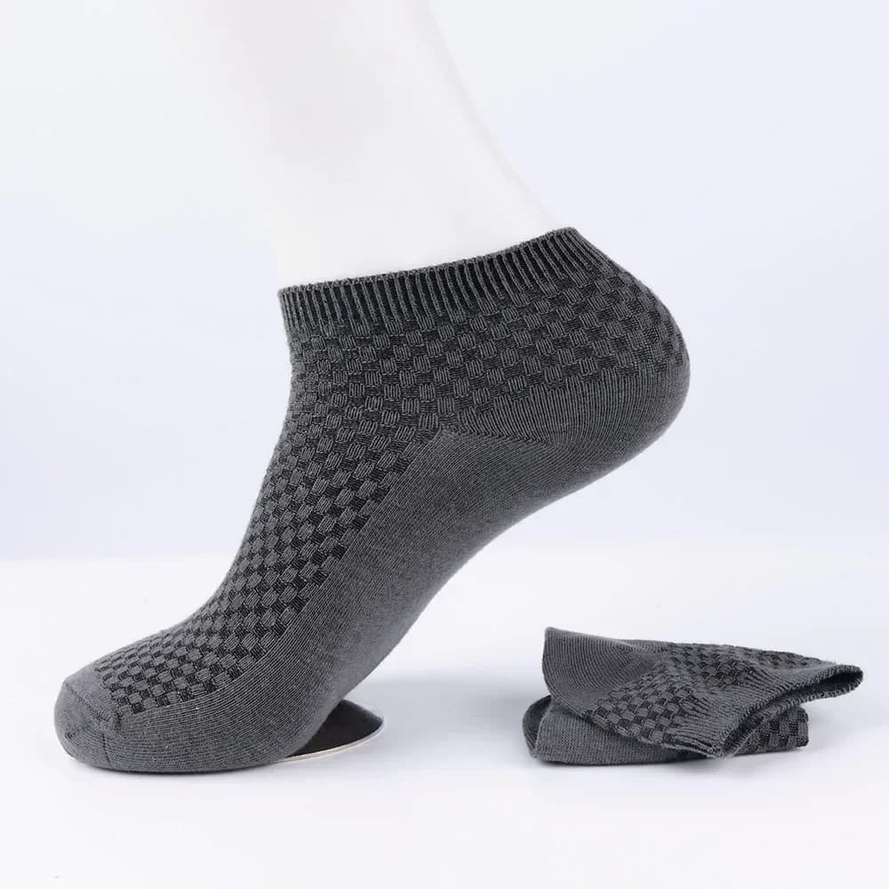 Chaussettes respirantes en Fiber de bambou pour hommes, Compression de haute qualité, couleur unie, 