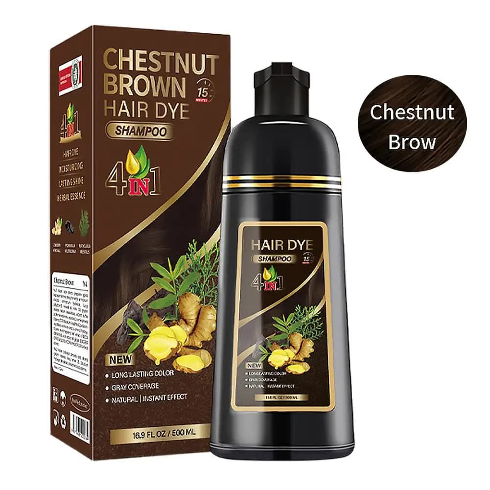 Shampoo colorant pour cheveux brun foncé, soin hydratant et sain pour les cheveux, crée une couleur 
