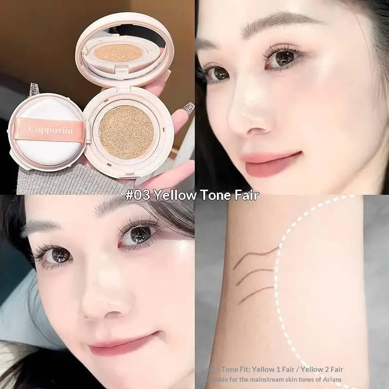Cappuvini Air Cushion BB Cream, fond de teint hydratant, correcteur, anti-brillance, imperméable, co