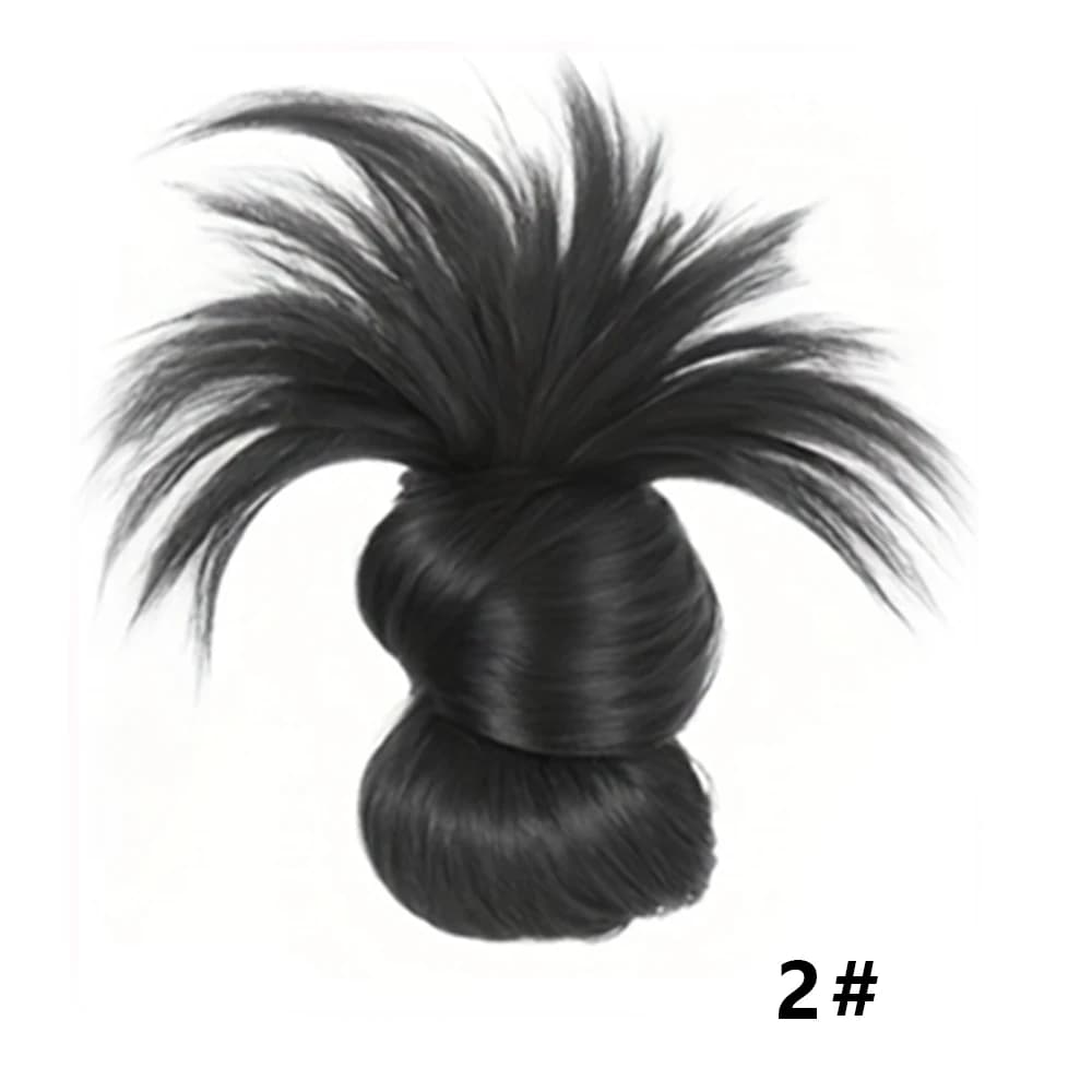 Chignon synthétique basse en queue de cheval, effet naturel et volumineux, avec pince à griffes, pou