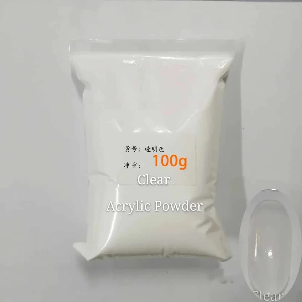 100 g/sac poudre acrylique solide blanc clair rose poudre acrylique nu ongles poudre trempage poudre