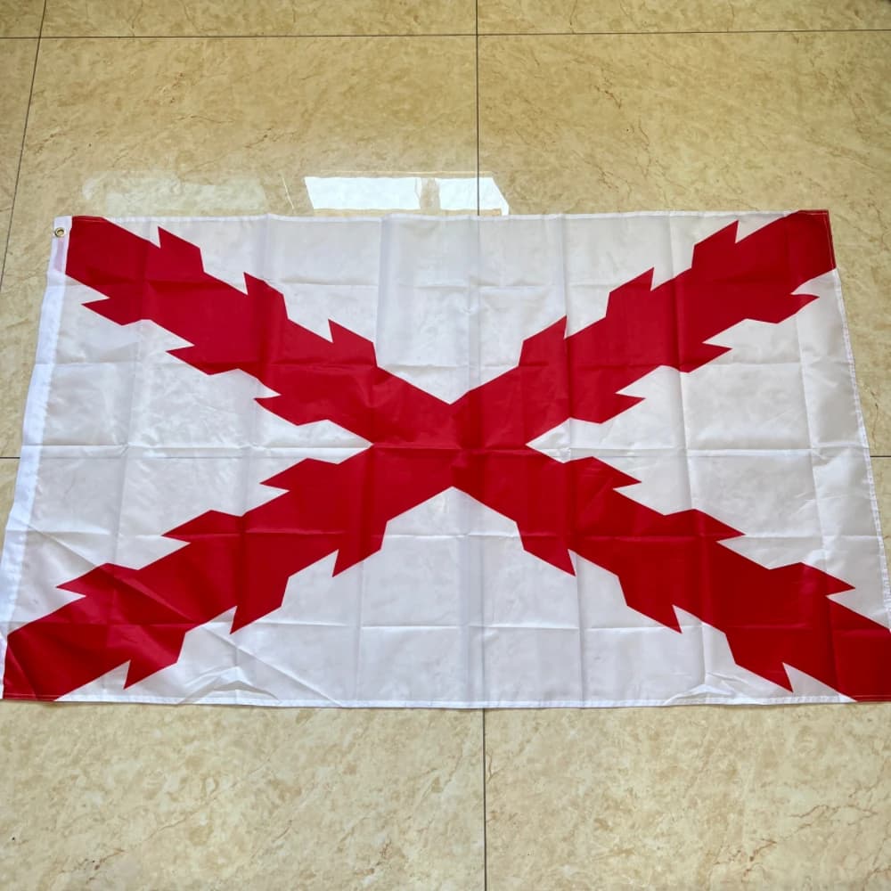 Drapeau croix bordeaux 90x150cm, imprimé polyester suspendu, drapeau croix Empire espagnol bordeaux,