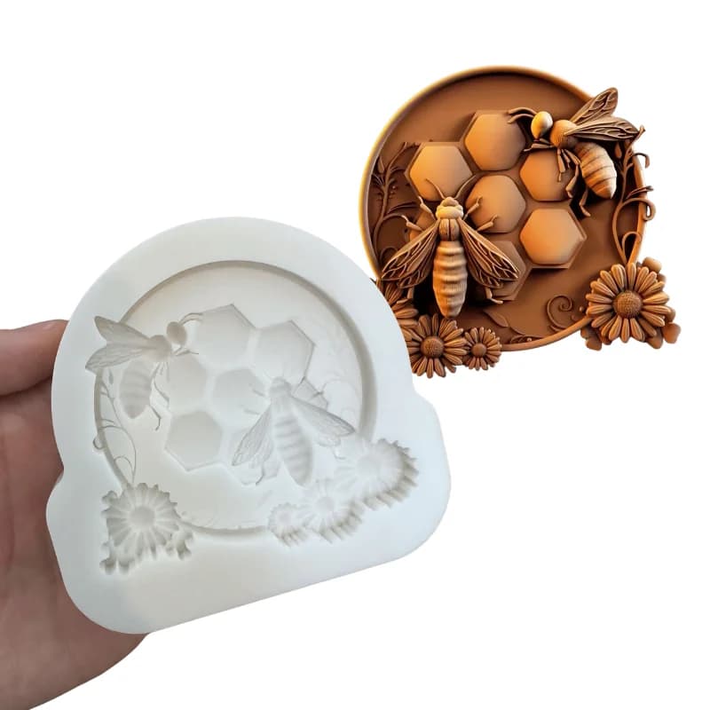 Moule à gâteau en silicone sur le thème du accent d'abeille, petite équation, miel mélangé, pâte à s
