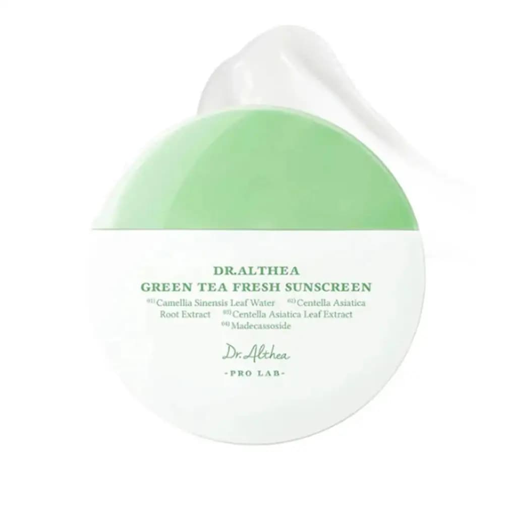 Crème solaire Dr.Althea au thé vert et crème solaire Aqua Glowing, non grasse, contrôle du sébum, pr