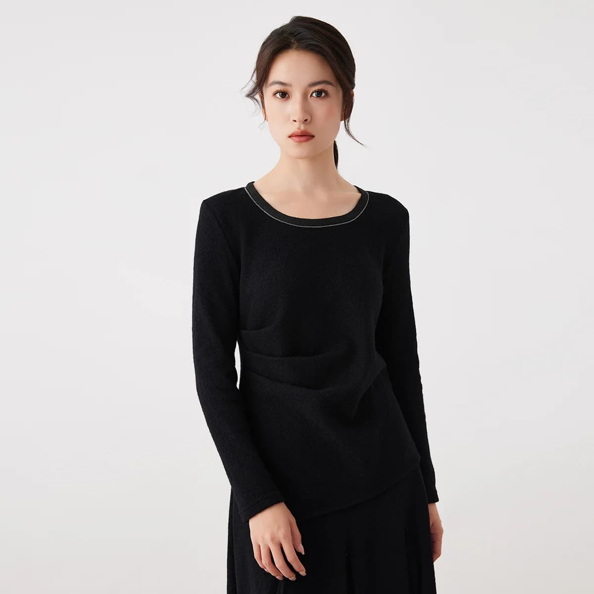 Vêtements de luxe pour femmes, 53% laine mérinos, 47% coton peigné, couche de base, haute qualité, a