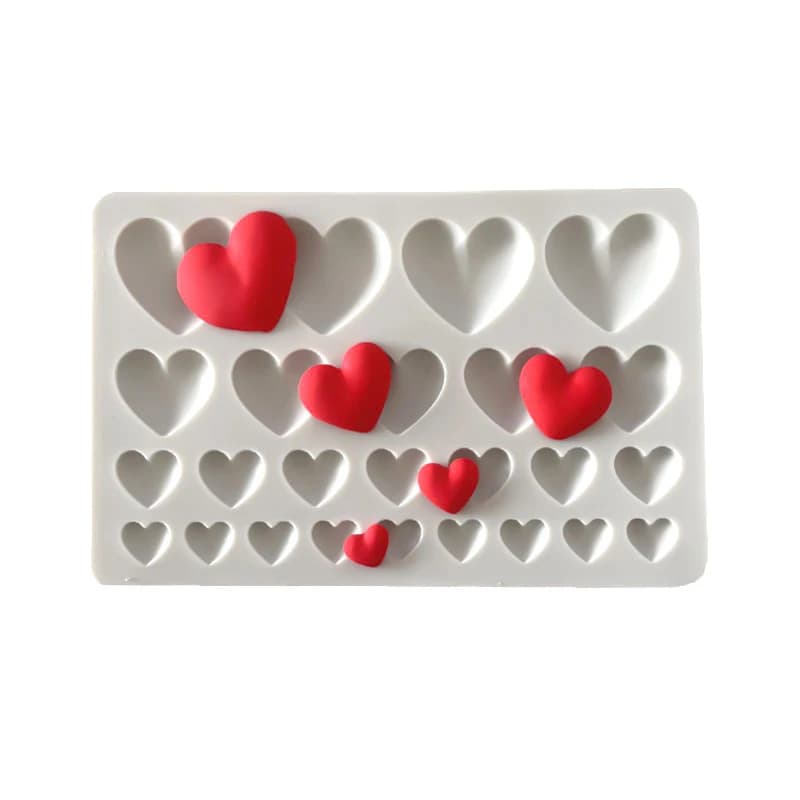 Moule à Fondant en forme de cœur à 25 cavités, en Silicone, pour chocolat d'amour, décoration de gât