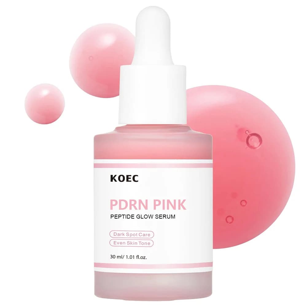 Sérum Visage Éclatant KOEC Rose PDRN Peptide Rose 30ml – Soin Anti-Taches, Unifie le Teint, Améliore