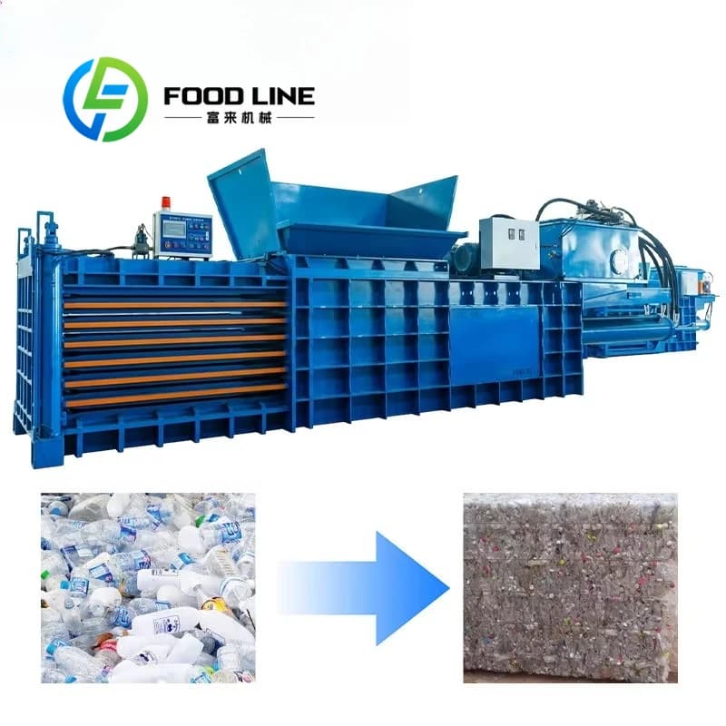 Presse à balles hydraulique horizontale pour déchets, conception compacte intégrée, gain de place po