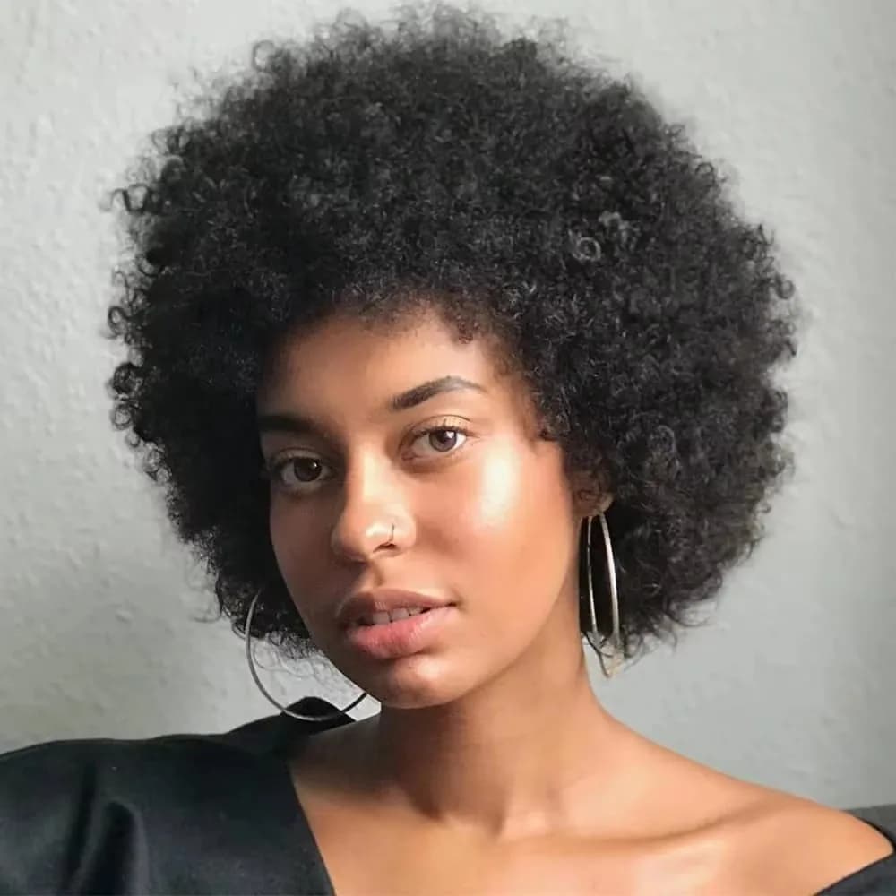 Perruques Afro courtes bouffantes, cheveux crépus bouclés, coupe Pixie, Bob, pour femmes, cheveux hu
