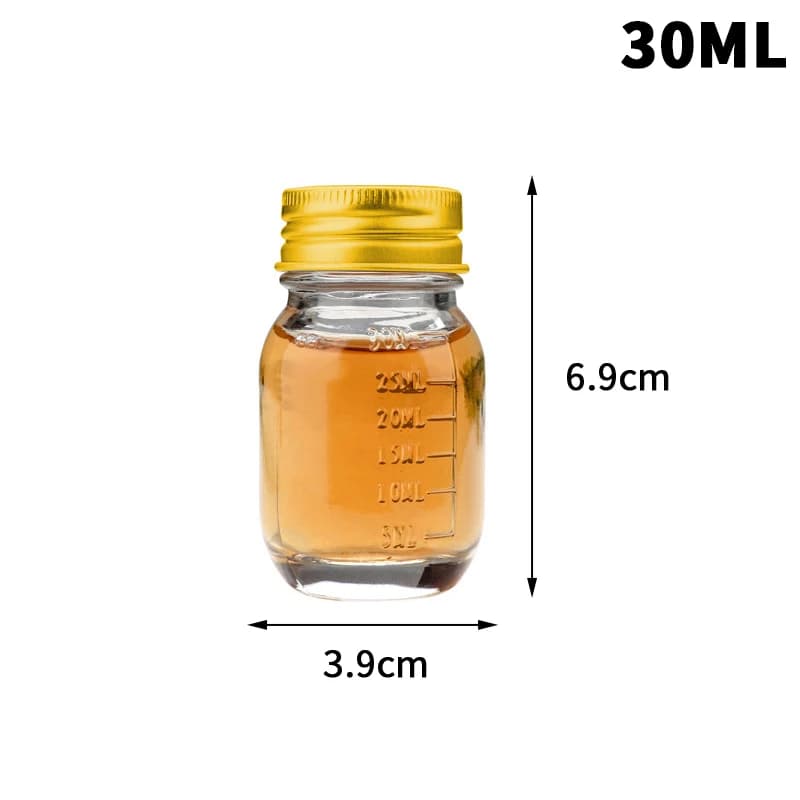 Petite bouteille en verre de 30ml avec couvercle, bouteille de médicaments, récipient de capsules de