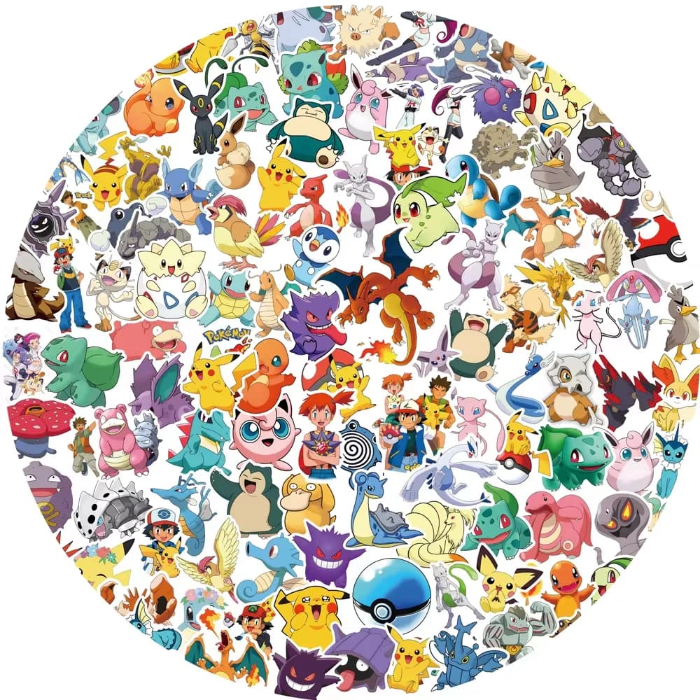 50/100/200 pièces Pokemon Anime autocollants Pikachu Kawaii autocollant ordinateur portable valise S
