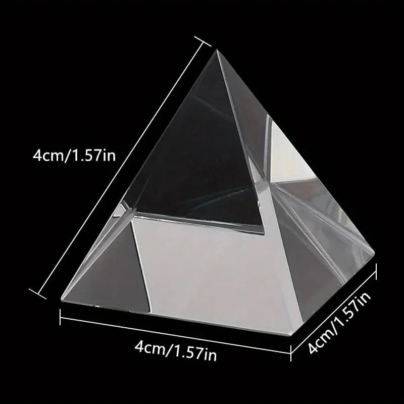 Pyramide de cristal de verre optique à prisme, pyramide rectangulaire de 40mm de longueur latérale, 