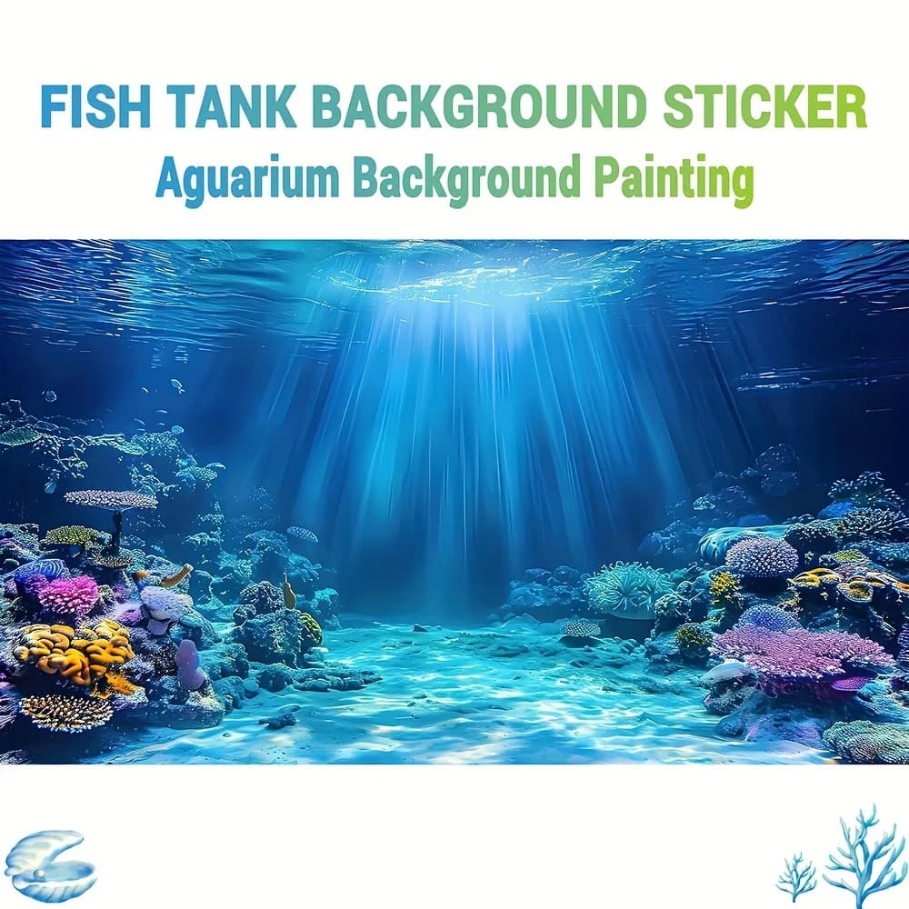 Papier peint de fond d'aquarium, autocollant pour aquarium, adapté aux aquariums d'eau de mer/eau do