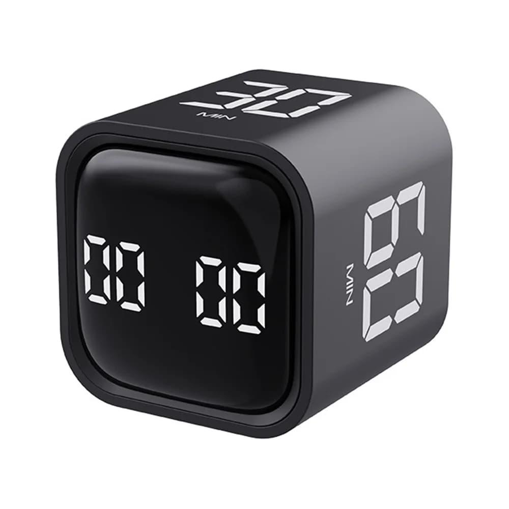 Minuterie numérique avec capteur de gravité, affichage LED rabattable, temps préréglé, 4 modes de to