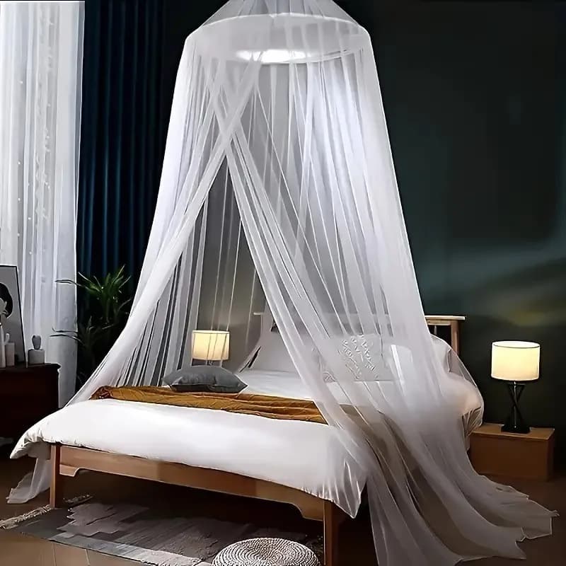 Moustiquaire de lit princesse à baldaquin – Tente dôme pour chambre de fille, dortoir (auvent de lit