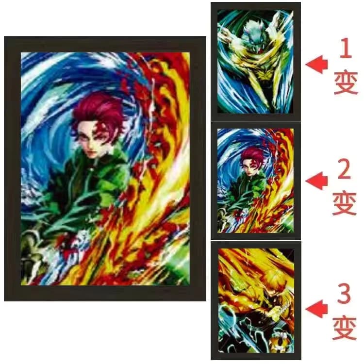 Demon Slayer Vente en gros Dropshipping Anime Affiches lenticulaires 3D Papier peint 3D Image révers