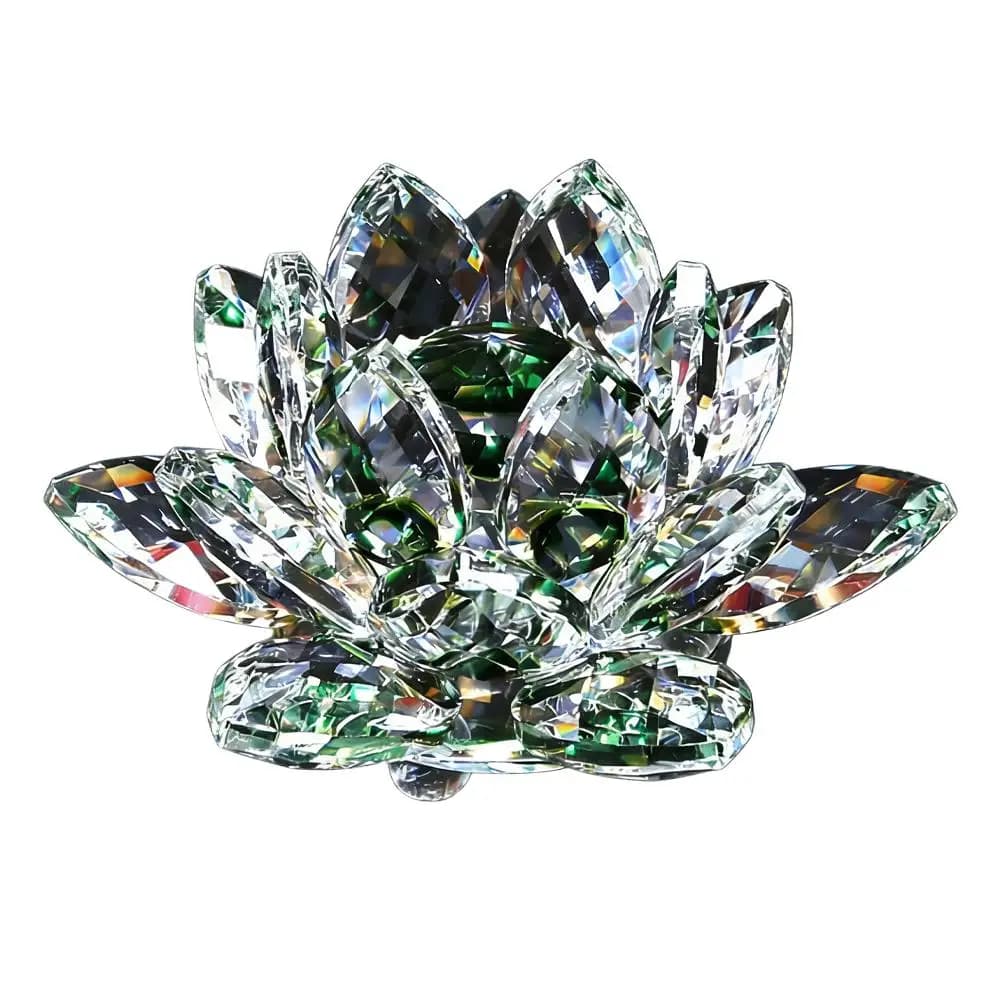 Ornement de fleur de lotus en cristal, décoration Feng Shui colorée, figurine de lotus transparente 