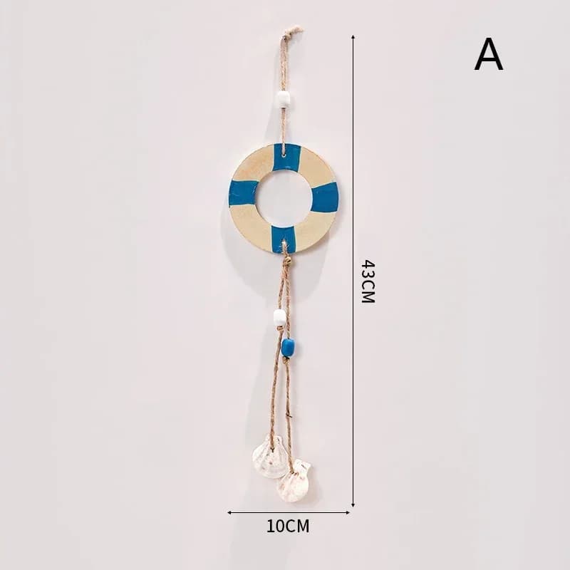 Pendentif décoratif de Style méditerranéen, arrière-plan de maison, phare mural, voilier, artisanat 