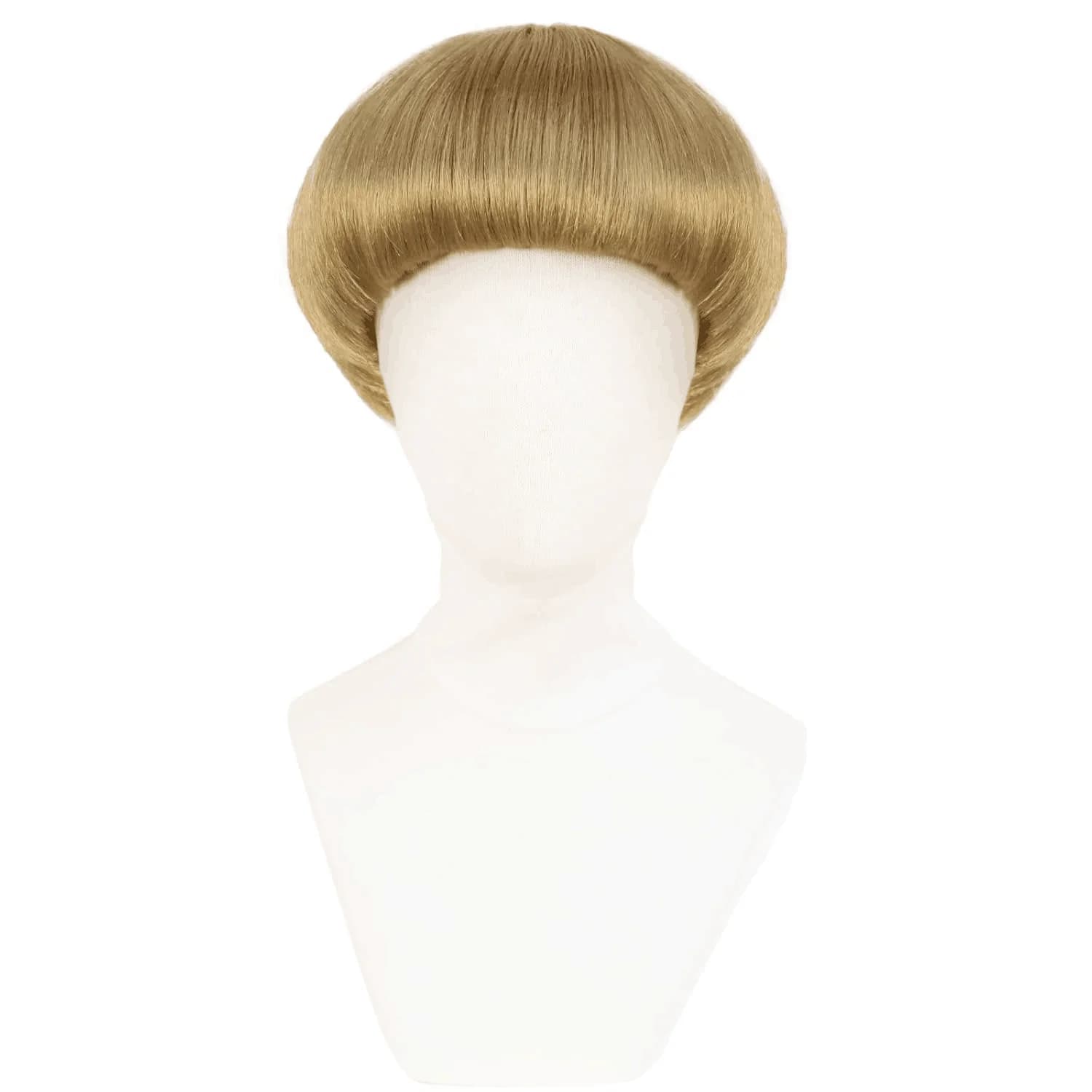 Perruque synthétique courte blonde style bob avec frange, perruques champignon pour hommes et femmes