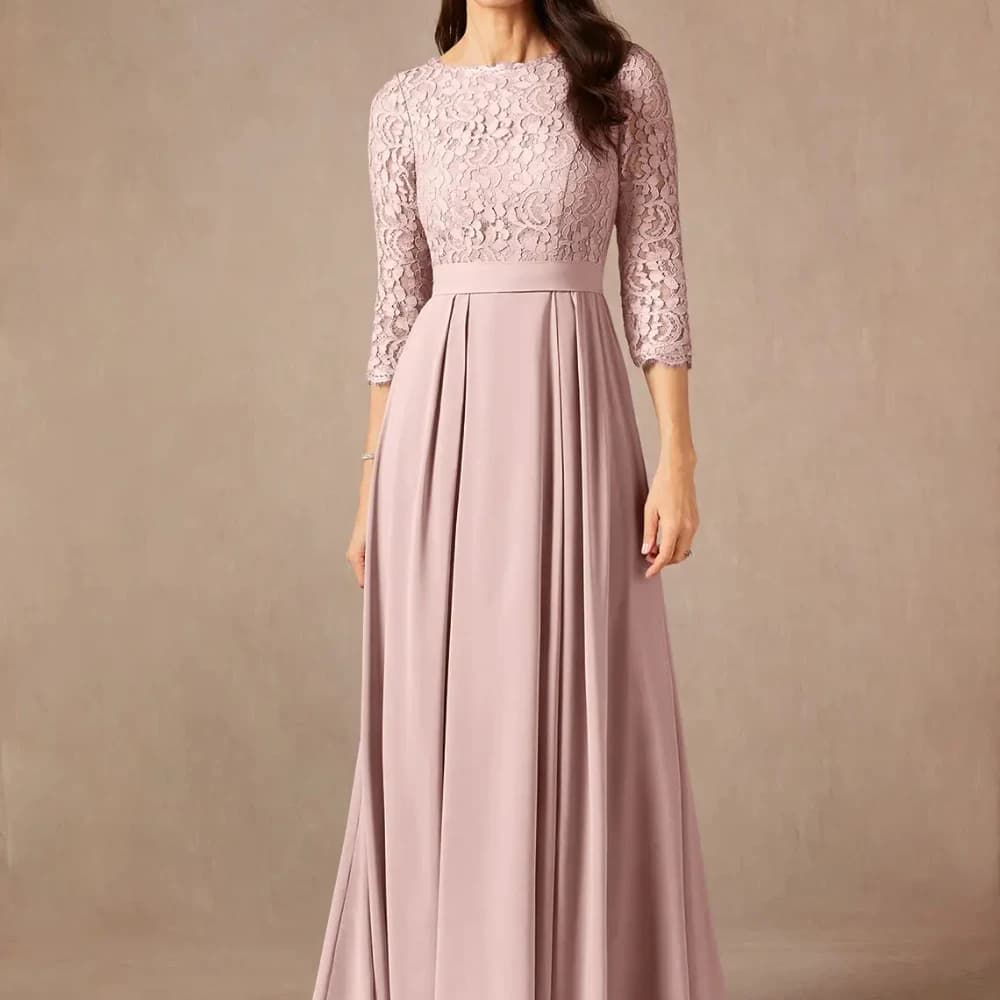 Robe de soirée élégante en satin rose sirène drapée, à épaules dénudées, ornée de strass, pour mère 