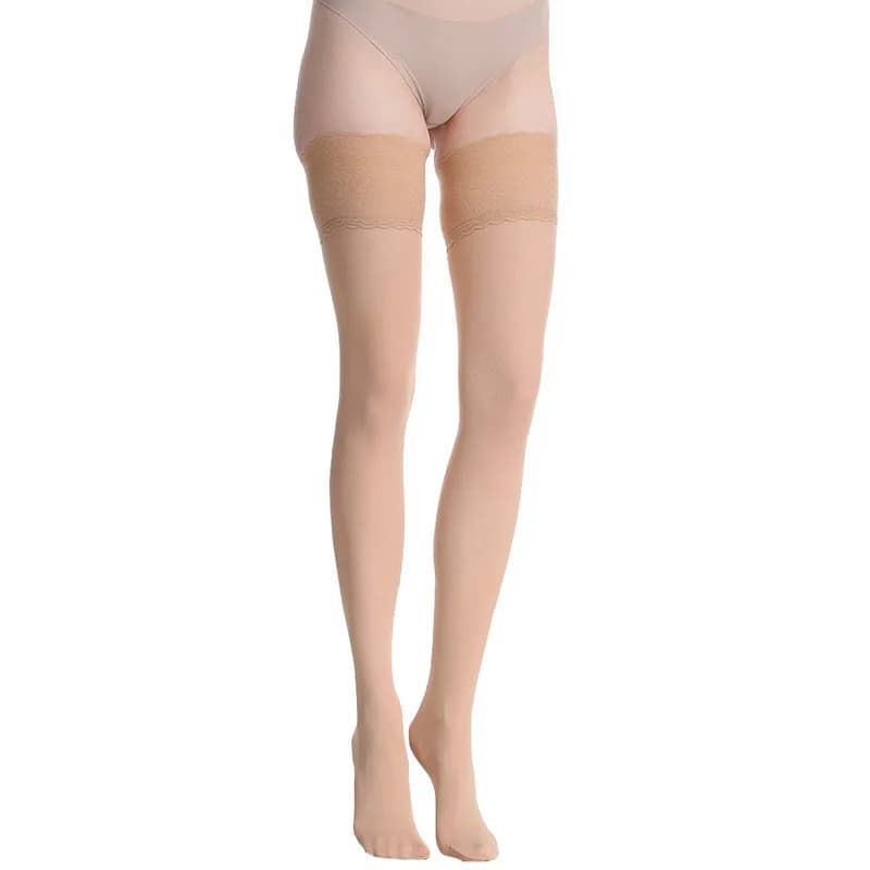 Bas Sexy en Silicone pour femmes, cuissardes hautes élastiques, antidérapants, en Nylon, au-dessus d
